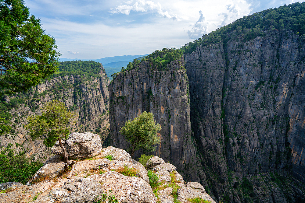 Tazi Canyon impressive cliffs on a cloudy day in Turkey