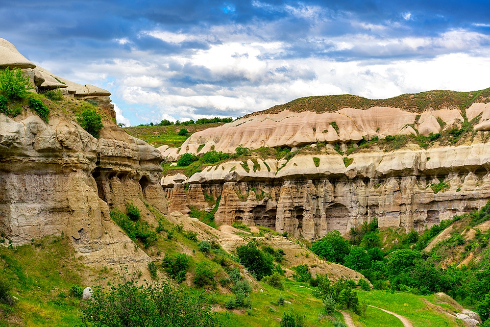 Pidgeon valley rock formations landscape in Cappadocia, Turkey