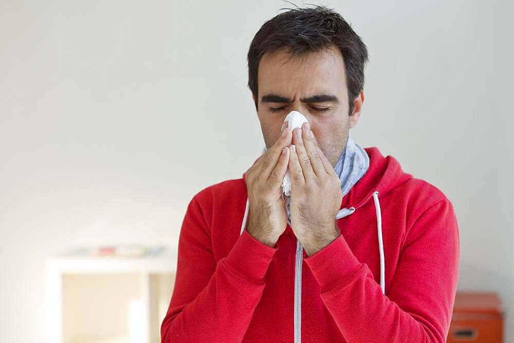 Man with rhinitis