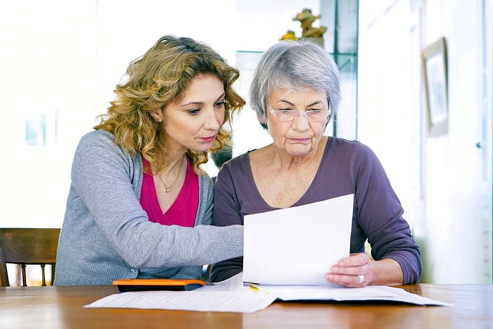 Senior woman with her carer.