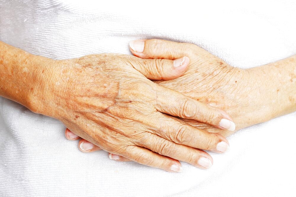 Hands of old woman.