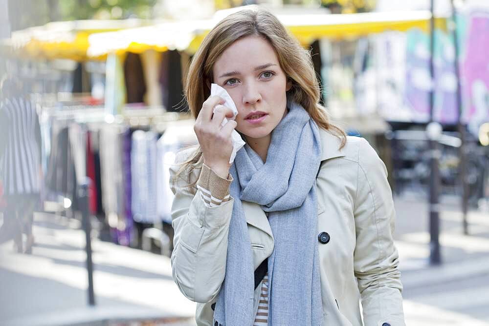 Woman  with rhinitis