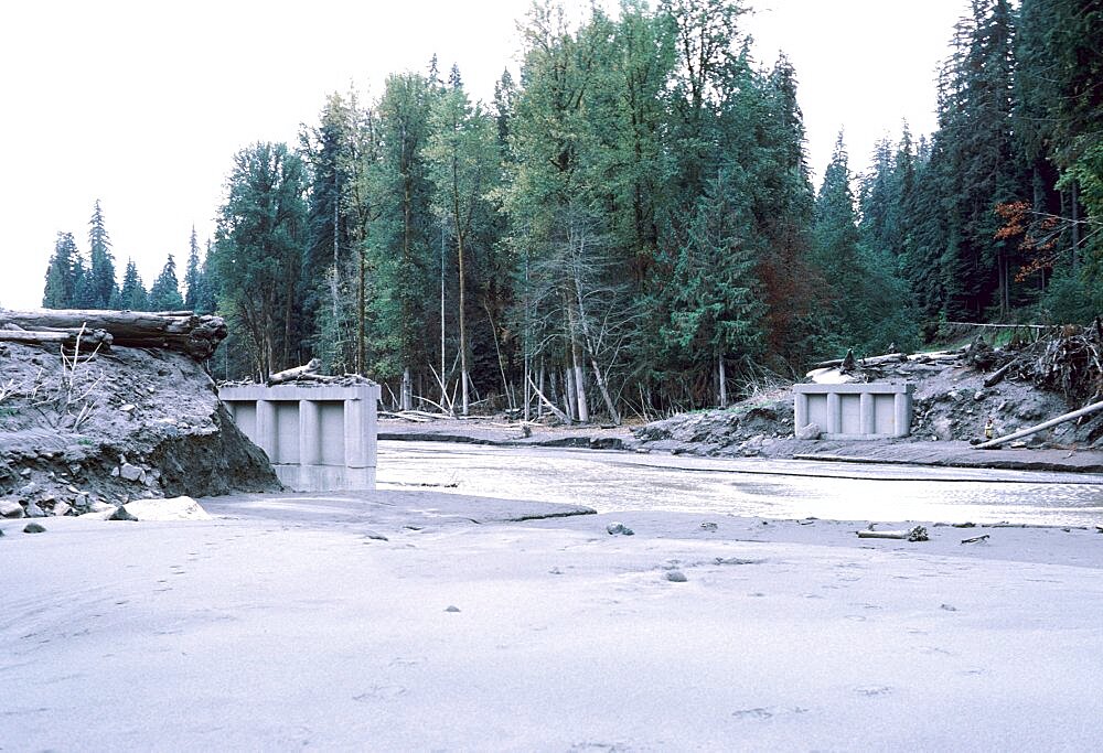 Aftermath of Mount St. Helens eruption