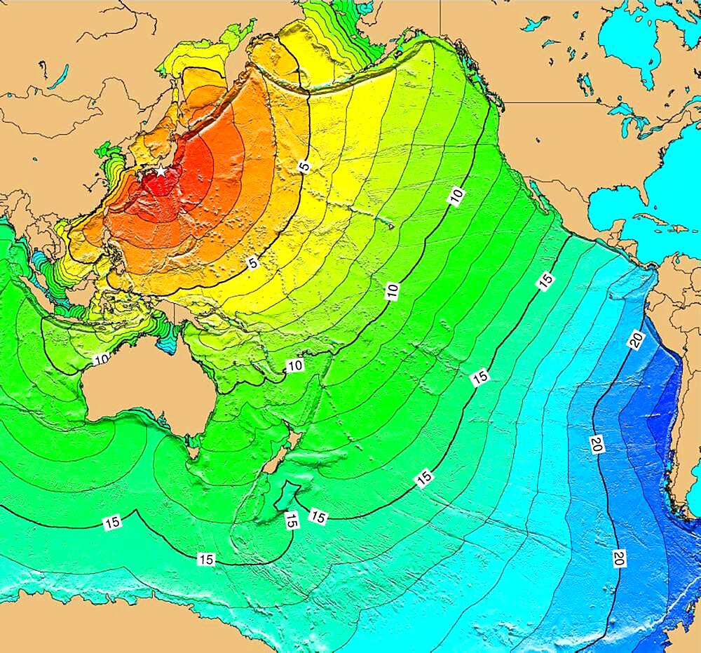 Tsunami Map, Kii Peninsula Earthquake, 1944