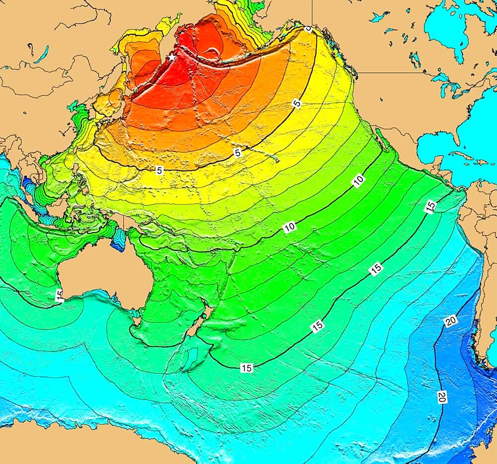 Tsunami Map, Kamchatka Earthquake, 1923