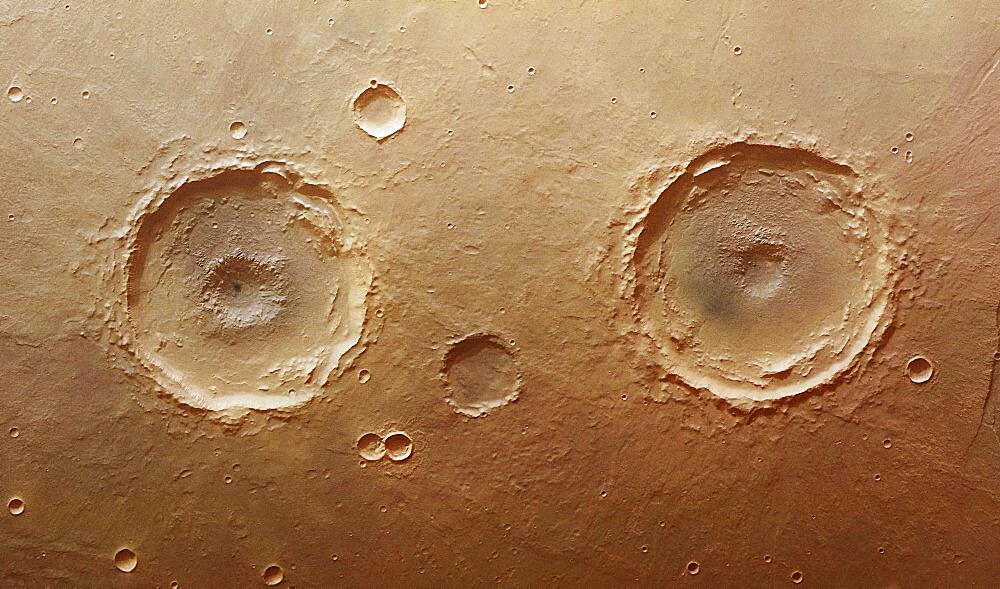 Mars, Twin Craters, HRSC Image