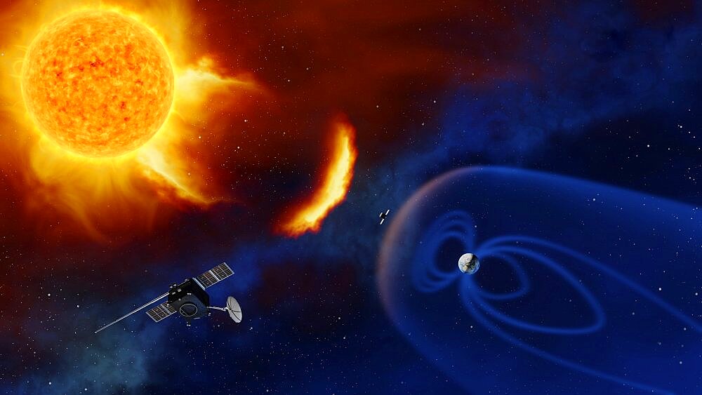 Space weather observation satellites, artwork