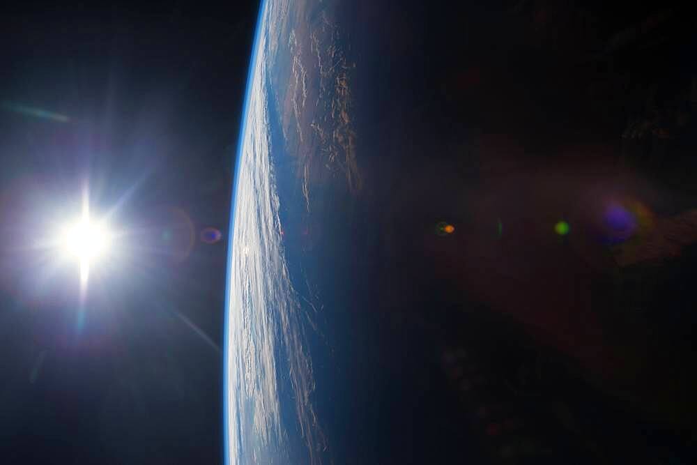 Sunset, ISS Image