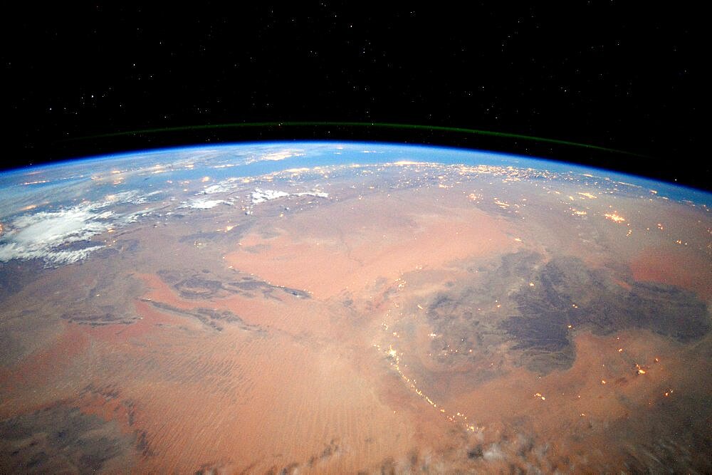 Sahara Desert at Night, ISS View