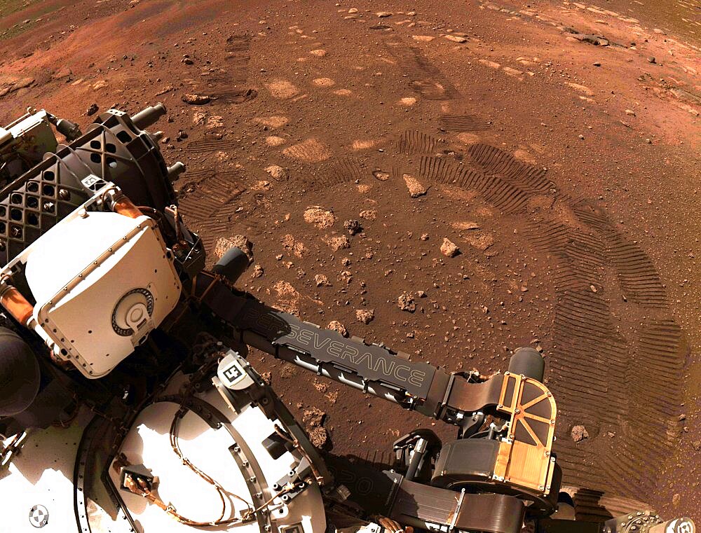 Perseverance Rover's Tracks on Mars
