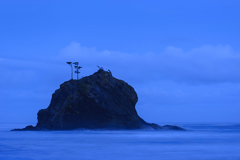 Blue hour at Second Beach, Olympic National Park, Washington.