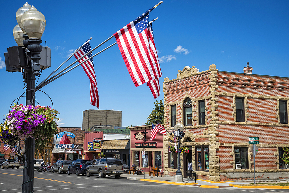 Downtown Red Lodge, Montana, on the Beartooth Highway, a National Scenic Byways All-American Road.