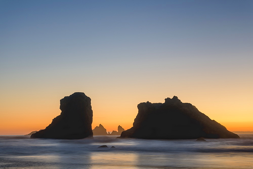 Sea stacks at Bandon Beach on the southern Oregon coast.