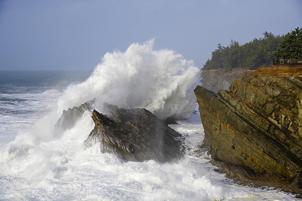 Storm surf at Shore Acres State Park on the southern Oregon coast.