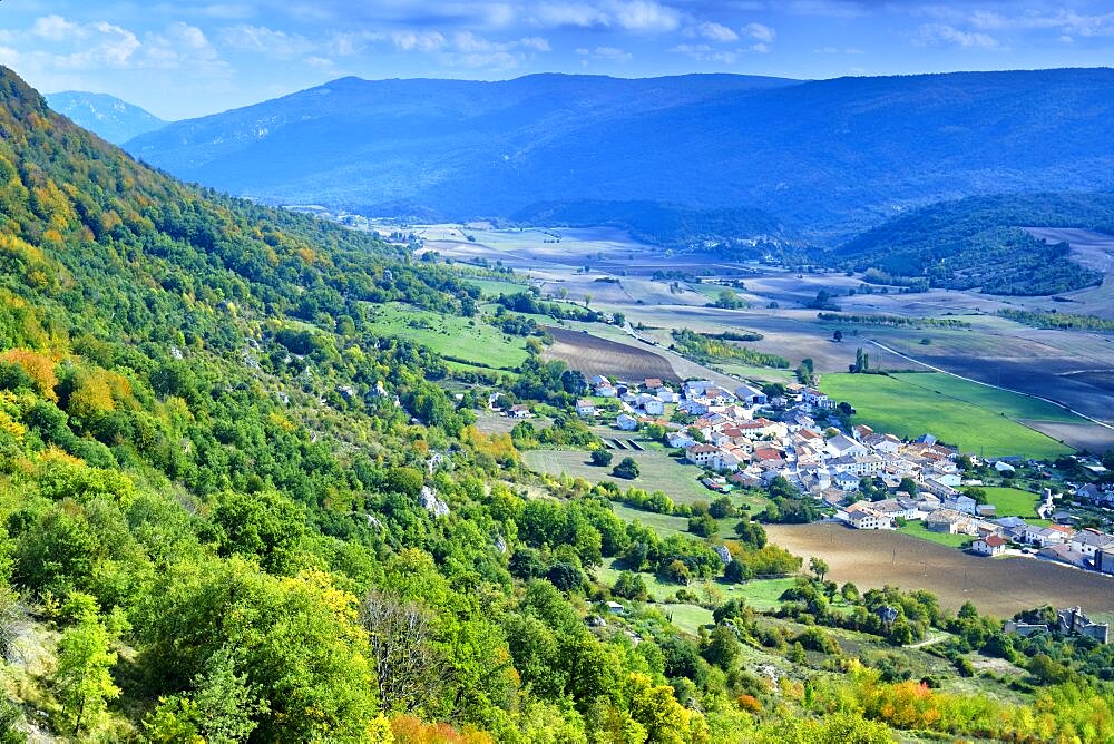 Eulate village in Urbasa-Andia Natural Park. Navarre, Spain, Europe.