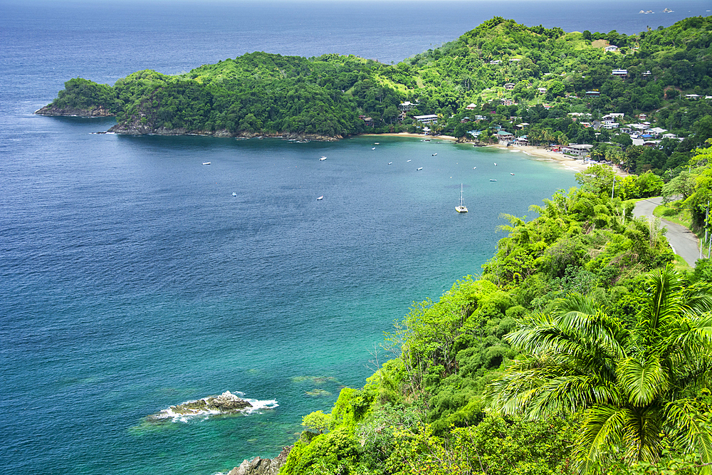 Castara Bay on the north coast of Tobago island, Trinidad and Tobago.