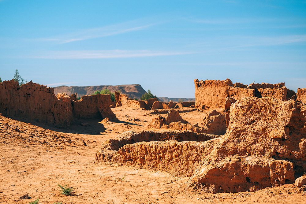 Ruins of the ancient village of Germa, capital of the Garamantes empire, in the Fezzan region, Libya, North Africa, Africa