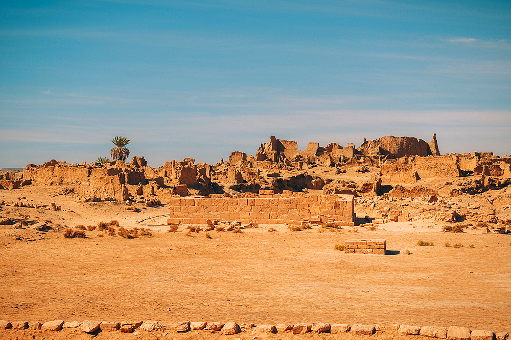 Ruins of the ancient village of Germa, capital of the Garamantes empire, in the Fezzan region, Libya, North Africa, Africa