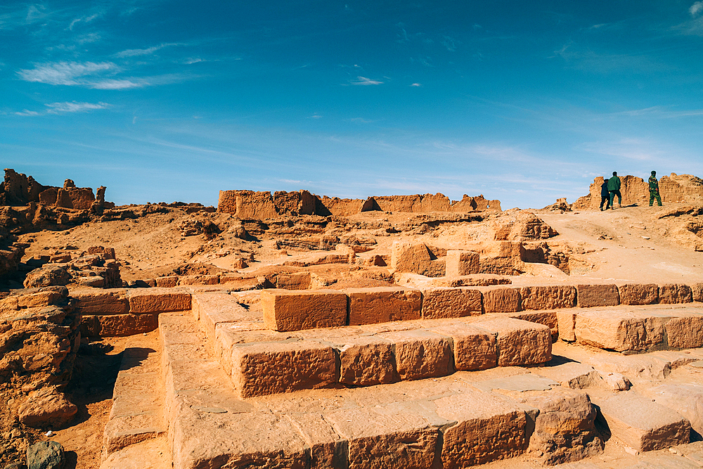 Ruins of the ancient village of Germa, capital of the Garamantes empire, in the Fezzan region, Libya, North Africa, Africa