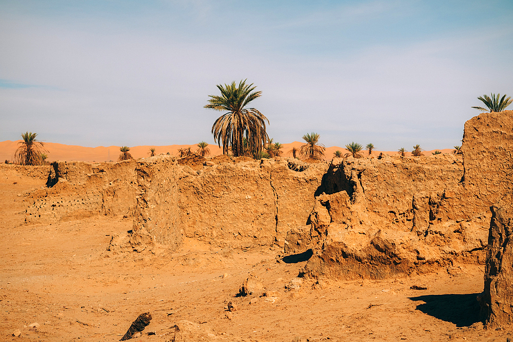 Ruins of the ancient village of Germa, capital of the Garamantes empire, in the Fezzan region, Libya, North Africa, Africa