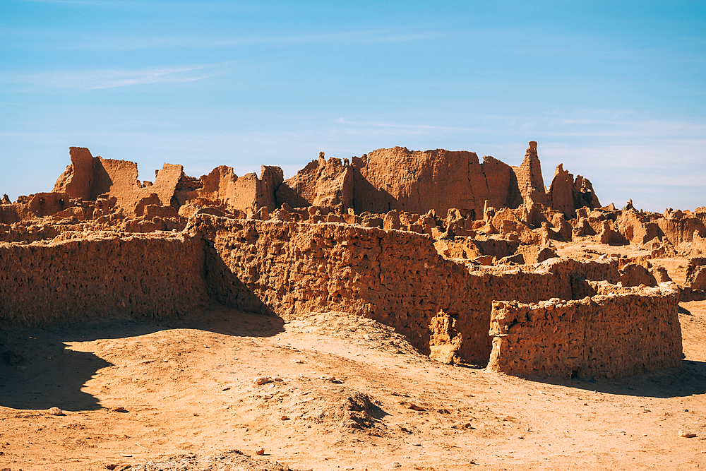 Ruins of the ancient village of Germa, capital of the Garamantes empire, in the Fezzan region, Libya, North Africa, Africa