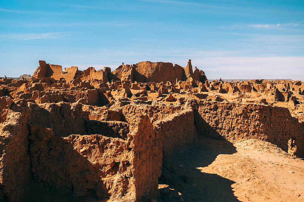 Ruins of the ancient village of Germa, capital of the Garamantes empire, in the Fezzan region, Libya, North Africa, Africa