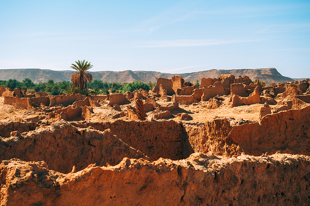 Ruins of the ancient village of Germa, capital of the Garamantes empire, in the Fezzan region, Libya, North Africa, Africa