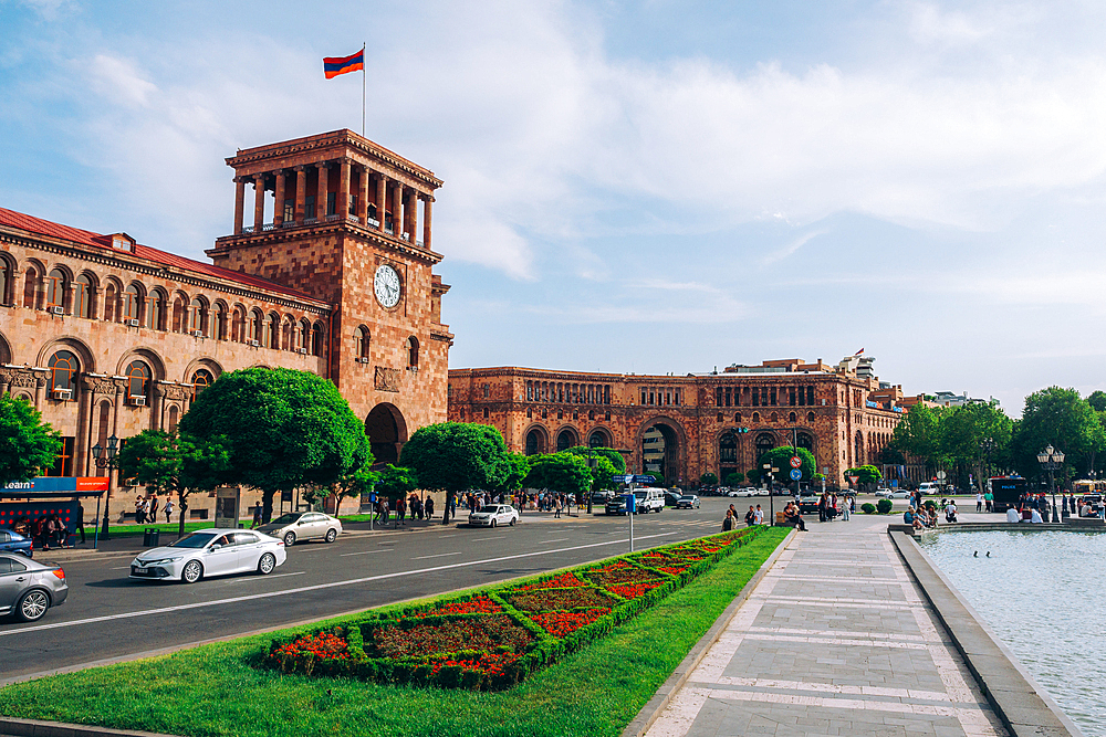 Republic Square and the Government Palace in Yerevan, Armenia (Hayastan), Caucasus, Central Asia, Asia