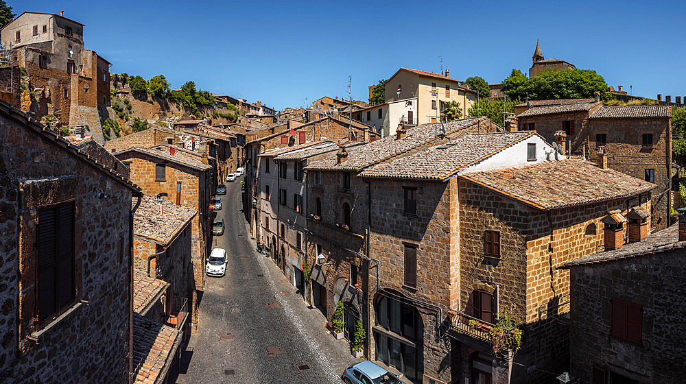 Panoramic view of one of the main streets in Orvieto, Umbria, Italy, Europe