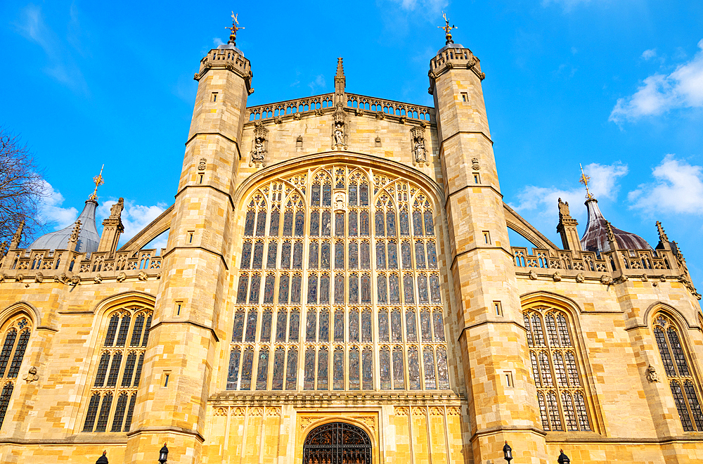 The west front of St. George's Chapel, Windsor Castle, Windsor, Berkshire, England, United Kingdom, Europe