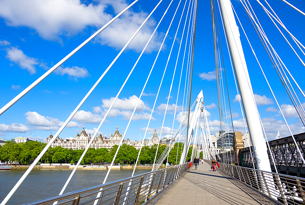 Golden Jubilee Bridge across the River Thames, London, England, United Kingdom, Europe