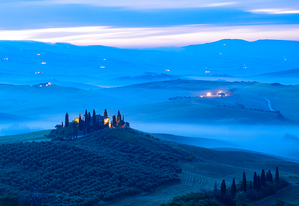 Sunrise over Belvedere, Val D’Orcia, Tuscany, Italy