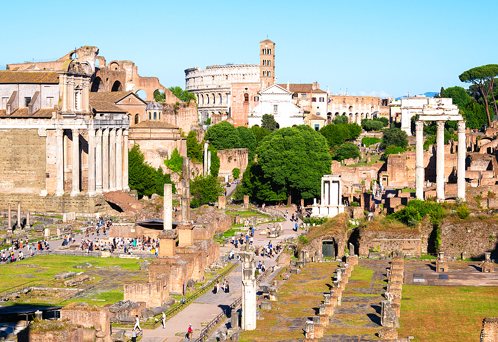 The Forum Romanum (Roman Forum) and The Colosseum (Colosseo), UNESCO, Rome, Lazio, Italy