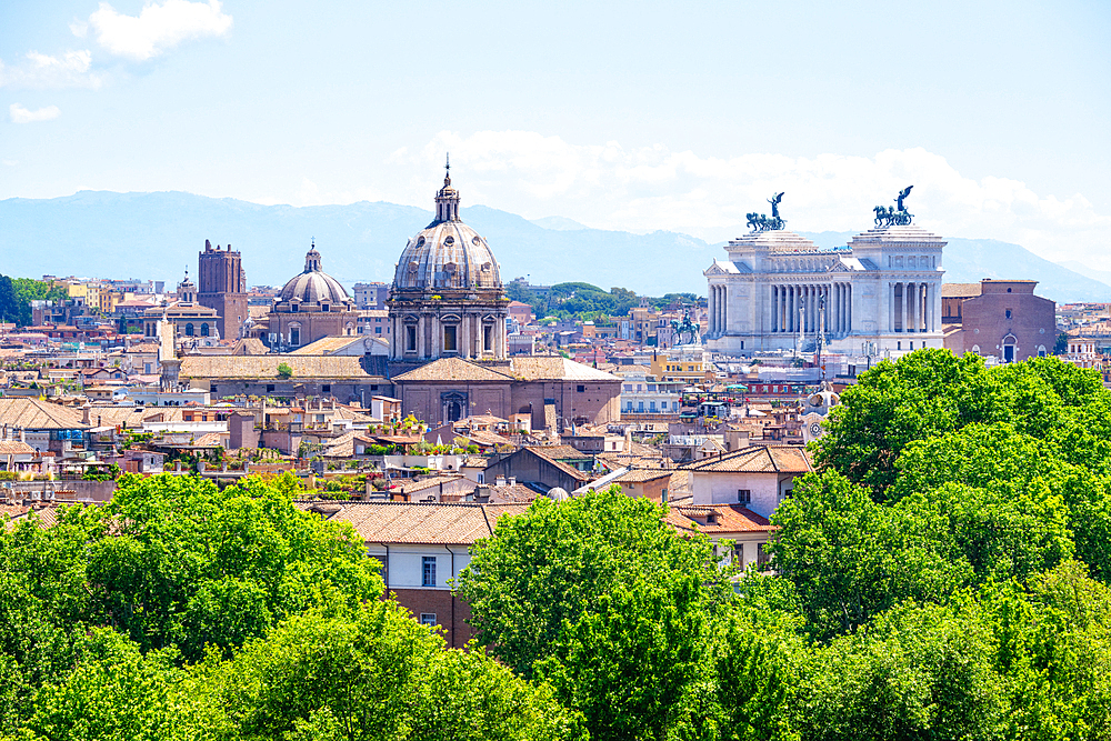 Rome skyline as seen from Gianicolo (Janiculum) Hill, Rome, Lazio, Italy