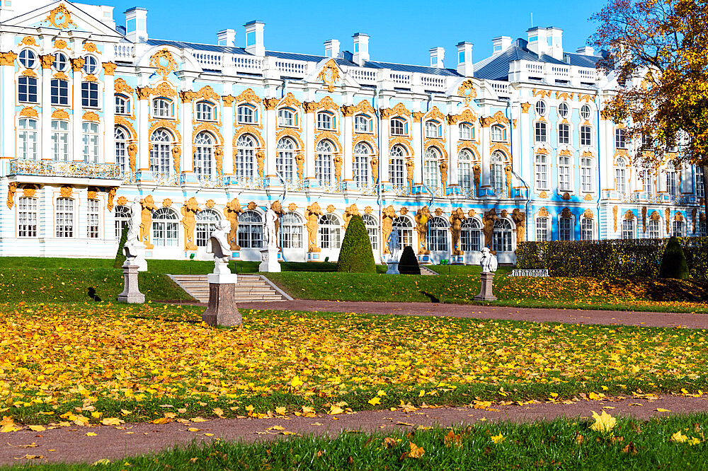 Catherine Palace, Pushkin (Tsarskoye Selo), near St. Petersburg, Russia, Europe