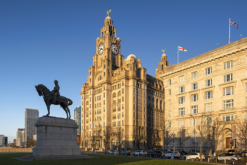 The Liver Building, Pier Head, Liverpool Waterfront, Liverpool, Merseyside, England, United Kingdom, Europe