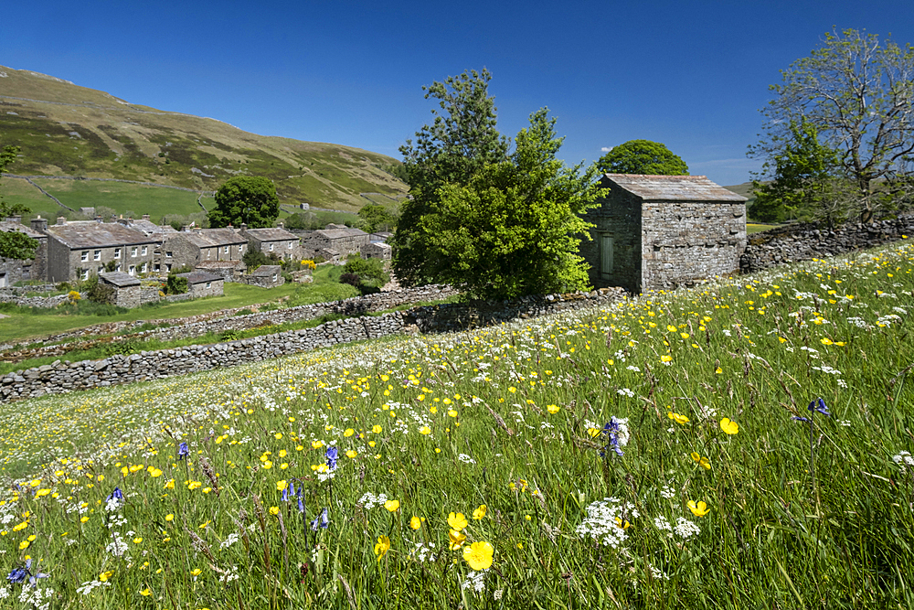 The Village of Thwaite in summer, Swaledale, Yorkshire Dales National Park, Yorkshire, England, United Kingdom, Europe