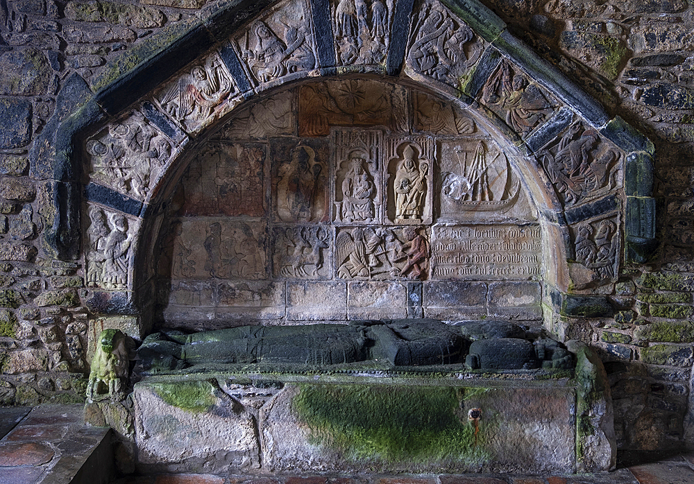 Alexander MacLeod's tomb in St. Clements Church, Rodel, Isle of Harris, Outer Hebrides, Scotland, United Kingdom, Europe