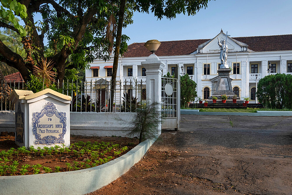 The Archbishops House (Archbishops Palace), Althino, Panjim City, Panjim (Panaji), Goa, India, Asia