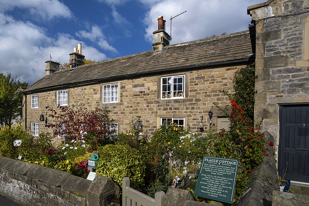 Plague Cottages, Village of Eyam, Peak District National Park, Derbyshire, England, United Kingdom, Europe