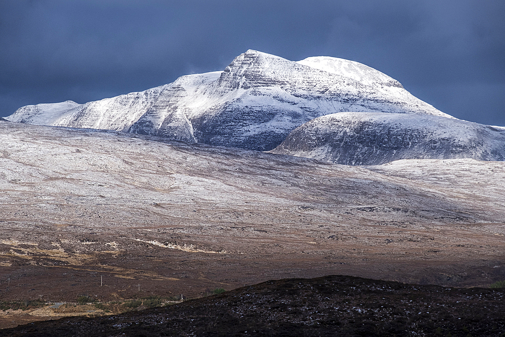 Ben Mor Coigach in winter, Assynt, Assynt-Coigach National Scenic Area, Sutherland, Scottish Highlands, Scotland, United Kingdom, Europe