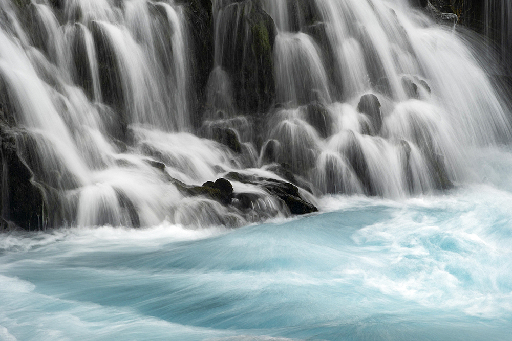The Blue Waters of Bruarfoss Waterfall, Bruarfoss, near Laugarvatn, Southwest Iceland