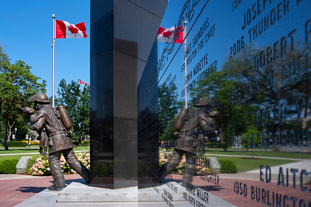 The Ontario Firefighters Memorial, Queens Park, Toronto, Ontario, Canada, North America