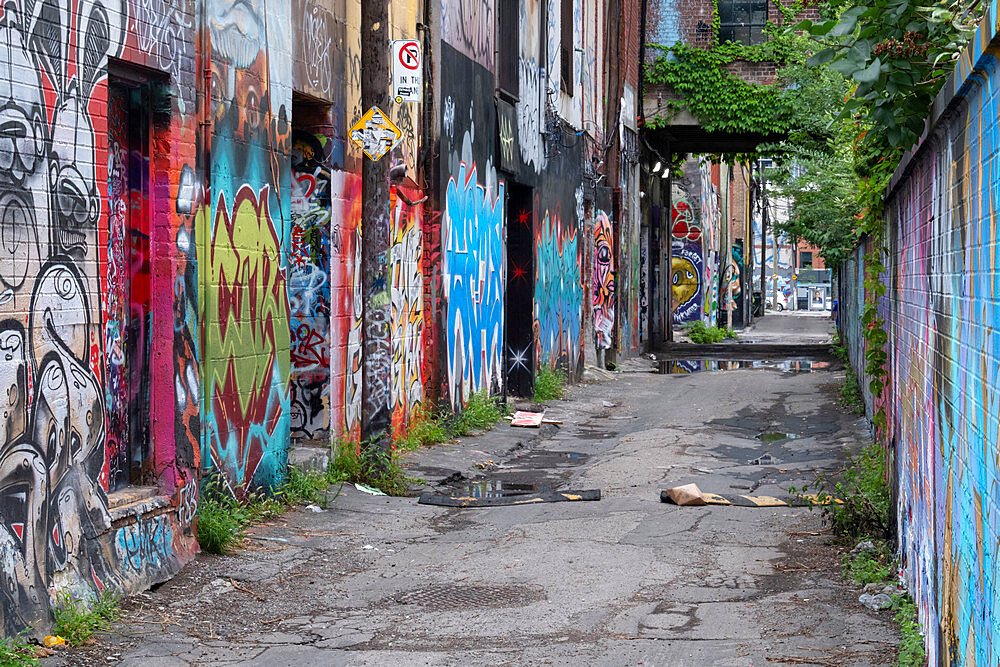 Toronto's Infamous Graffiti Alley in the Fashion District, Toronto, Ontario, Canada, North America