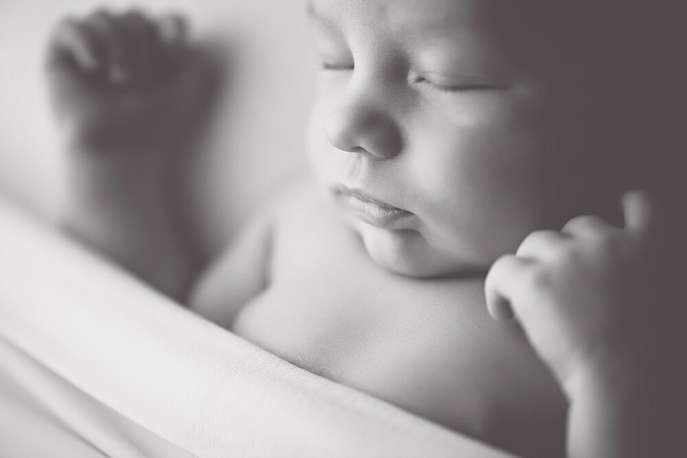 Sleeping baby, studio shot, United Kingdom, Europe