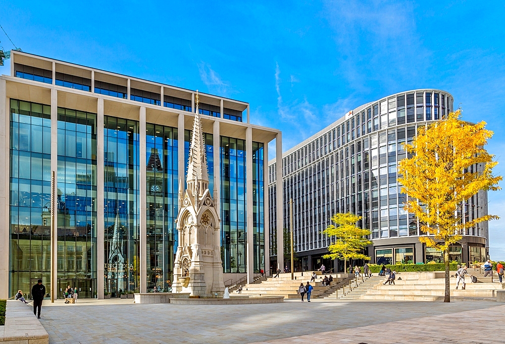 The Joseph Chamberlain Memorial, Chamberlain Square, Central Birmingham, England, United Kingdom, Europe