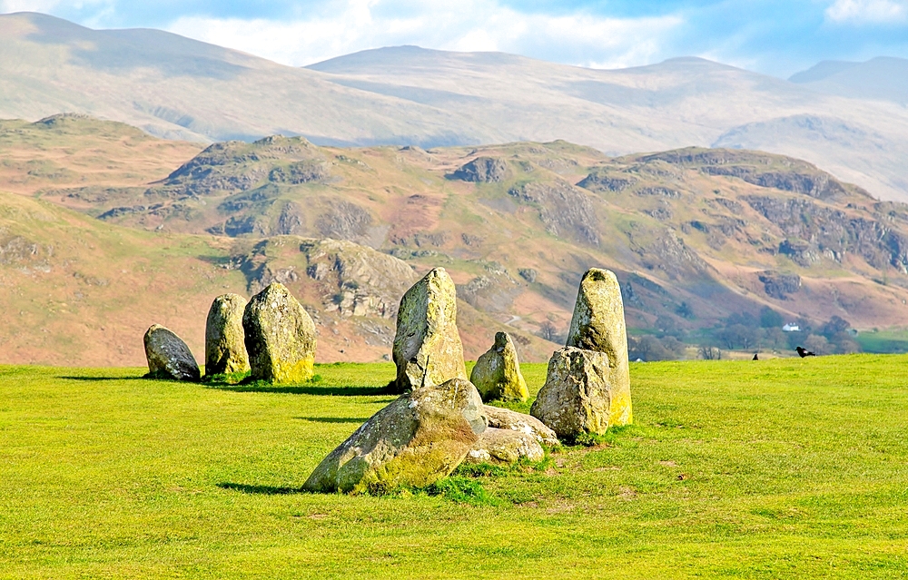 The Neolithic Castlerigg Stone Circle dating from around 3000 BC, near Keswick, Lake District National Park, UNESCO World Heritage Site, Cumbria, England, United Kingdom, Europe