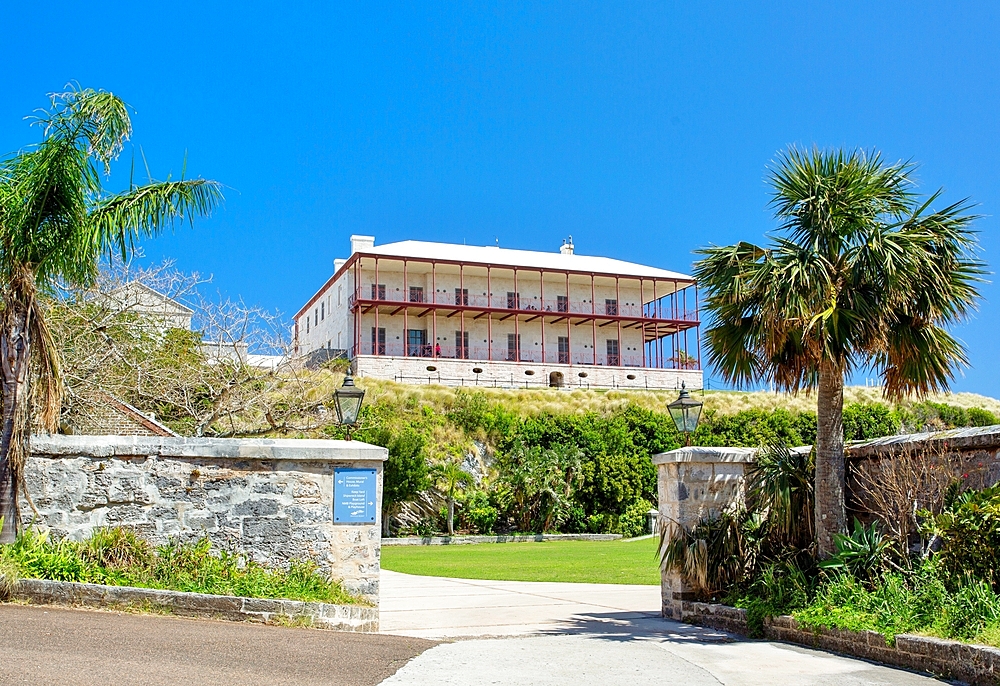 The Commissioner's House, the first cast iron house in the world, cast in England, assembled at the Royal Navy Dockyard in 1827, used by the Commissioner in charge of the Dockyard, then by the British Army, Dockyard, Bermuda, Atlantic, North America