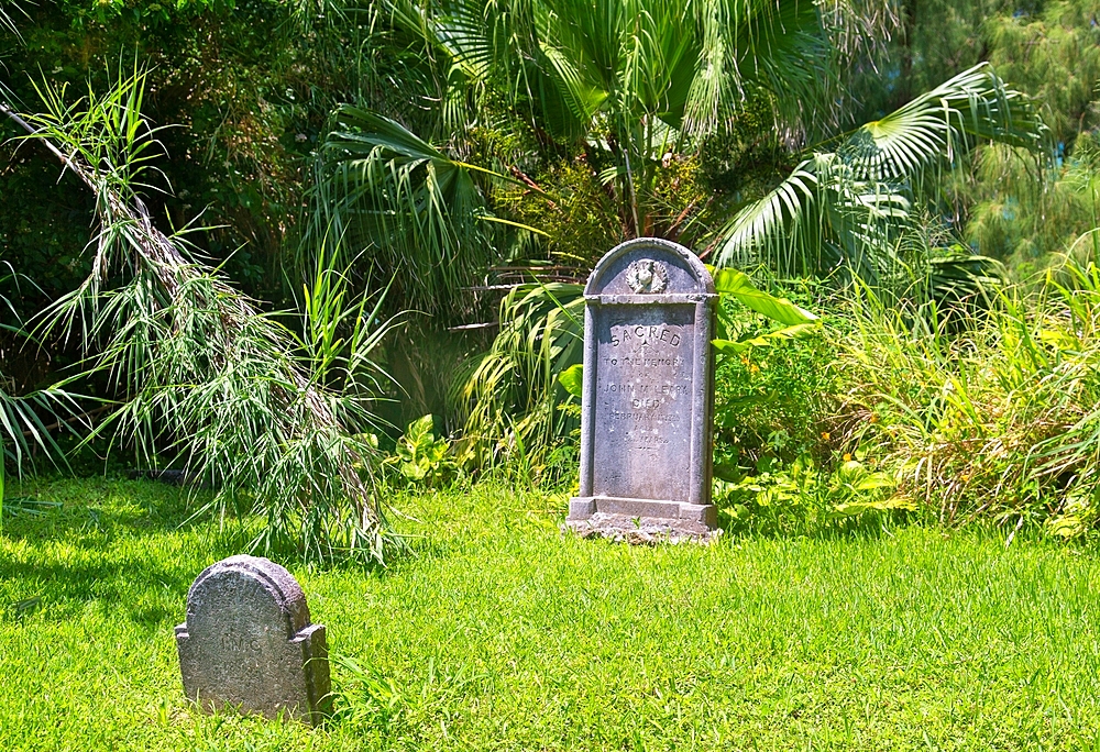 The Convict Cemetery, containing graves of 19th century convicts transported from UK, 13 marked, Sandys, Bermuda, Atlantic, North America