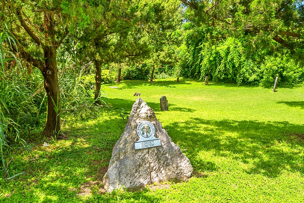 The Convict Cemetery, containing graves of 19th century convicts transported from UK, 13 marked, Sandys, Bermuda, Atlantic, North America